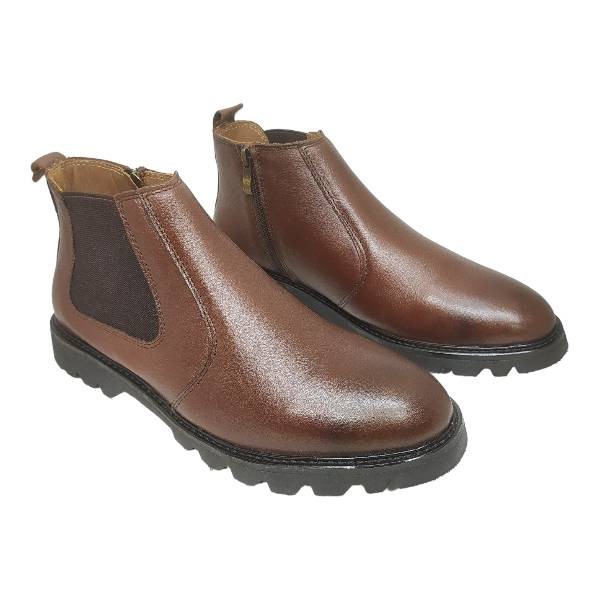 Premium Leather Chelsea boot Cat sole Brown for men 378